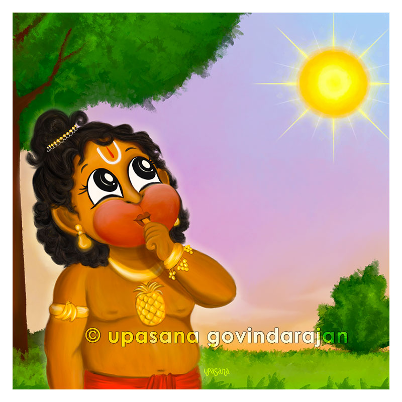 Hanuman looking at the Sun